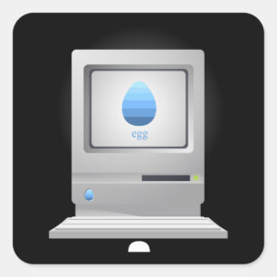Glitch meubilair kleintafelledeco  ei ][ com vierkante sticker