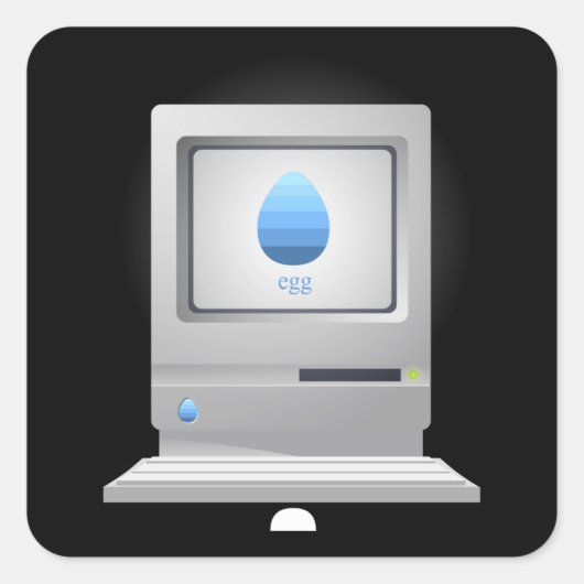 Glitch meubilair kleintafelledeco  ei ][ com vierkante sticker (Voorkant)