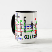 Glitch Mode — Cyberpunk Digitale Glitch Design. Mok (Voorkant links)
