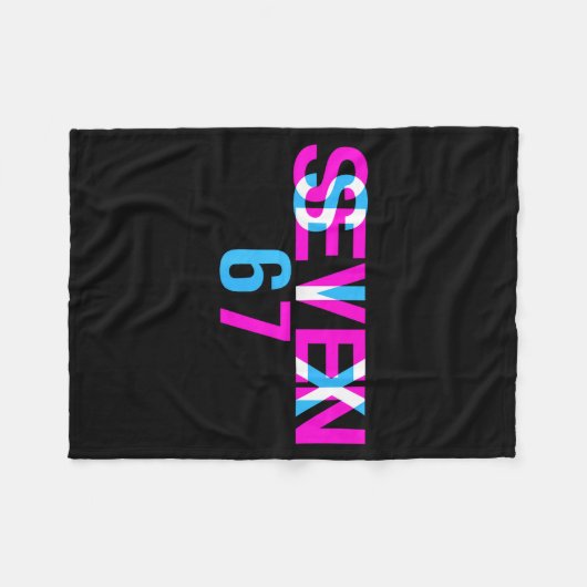 Glitch Optical Illusion Funny Six Seven 67 Meme Ge Fleece Deken (Voorkant (Horizontaal))