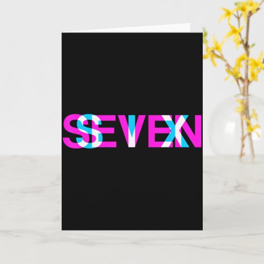 Glitch Optical Illusion Six Seven 6 7 Meme Gen Alp Kaart (Gele Bloem)