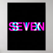 Glitch Optical Illusion Six Seven 6 7 Meme Gen Alp Poster (Voorkant)