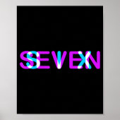 Glitch Optical Illusion Six Seven 6 7 Meme Gen Alp Poster (Voorkant)