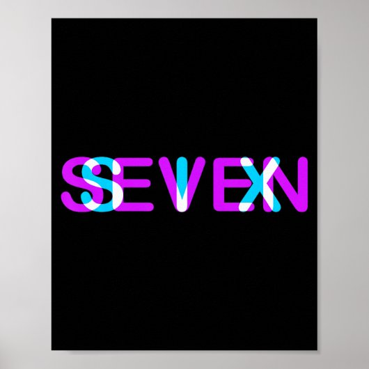 Glitch Optical Illusion Six Seven 6 7 Meme Gen Alp Poster (Voorkant)