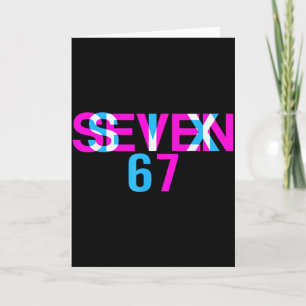 Glitch optische illusie grappig zes zeven 67 meme kaart