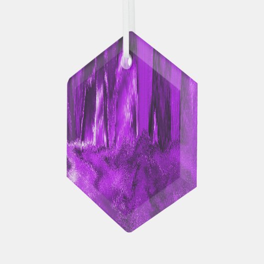 Glitch Paars Glas Ornament (Voorkant links)