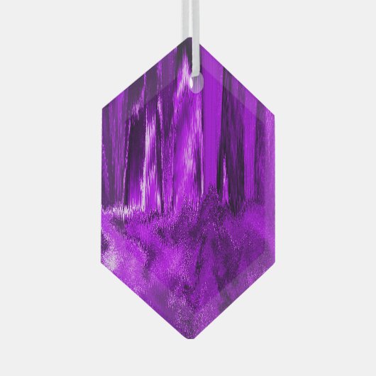 Glitch Paars Glas Ornament (Voorkant Rechts)