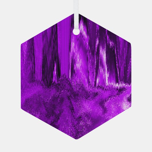 Glitch Paars Glas Ornament (Achterkant)