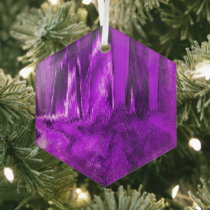 Glitch Paars Glas Ornament