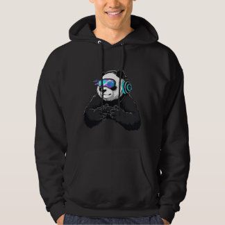 Glitch Panda Gamer – Cyber Streamer Gaming Mascot  Hoodie