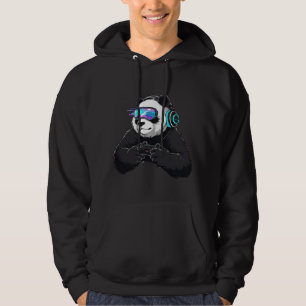 Glitch Panda Gamer – Cyber Streamer Gaming Mascott Hoodie