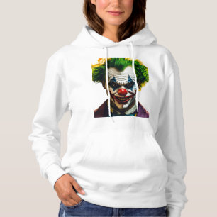 Glitch Pauze Clown - Neon Cyber Art Logo Hoodie
