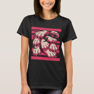 Glitch Paws Cyberpunk Esthetiek Wilde Klauwen Glit T-shirt