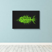 Glitch Pixel Code Fish Wall Art Canvas Afdruk (Insitu (Houten vloer))
