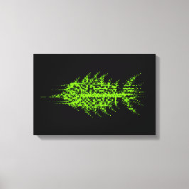Glitch Pixel Code Fish Wall Art Canvas Afdruk