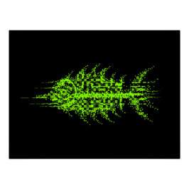 Glitch Pixel Code Fish Wall Art Perfect Poster