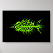 Glitch Pixel Code Fish Wall Art Poster (Voorkant)