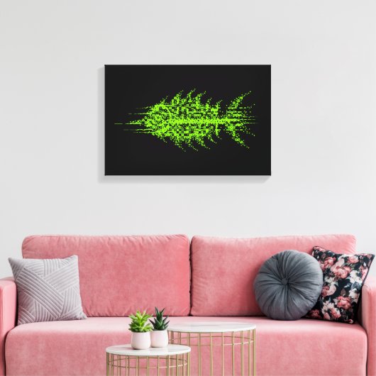 Glitch Pixel Code Vis Muur Kunst Canvas Afdruk (Insitu (Woonkamer))