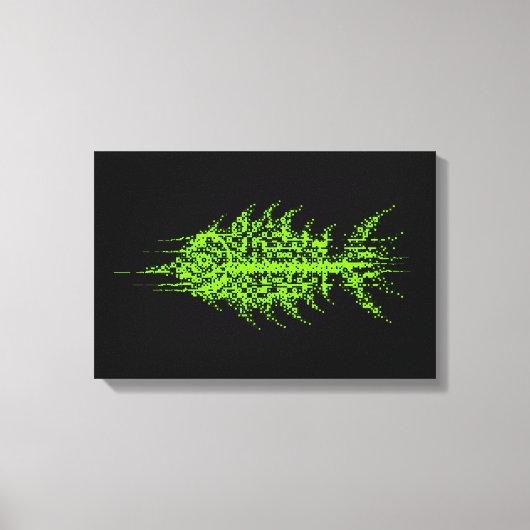 Glitch Pixel Code Vis Muur Kunst Canvas Afdruk (Voorkant)
