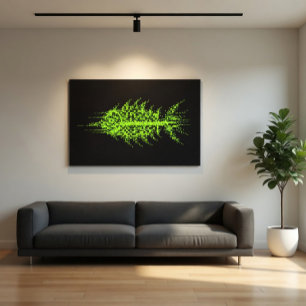 Glitch Pixel Code Vis Muur Kunst Canvas Afdruk