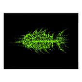 Glitch Pixel Code Vis Muur Kunst Perfect Poster (Voorkant)