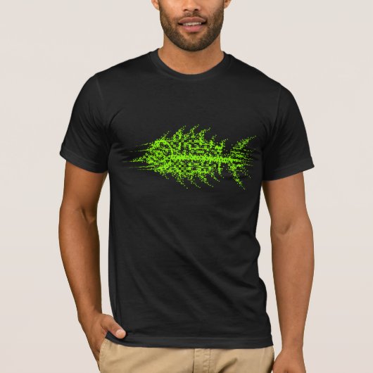 Glitch Pixel Code Vis  T-shirt (Voorkant)