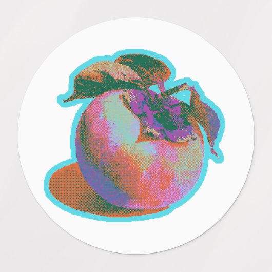 Glitch Pixel Fruit Kunst Labels (Design 2)