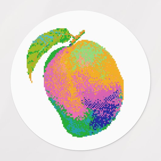 Glitch Pixel Fruit Kunst Labels (Design 1)