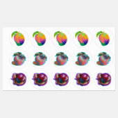 Glitch Pixel Fruit Kunst Labels (Vel)