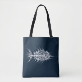 Glitch Pixel White Fish Tote Bag (Voorkant)