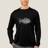 Glitch Pixel White Fish  Tri-Blend Shirt (Voorkant volledig)