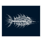 Glitch Pixel White Fish Wall Art Perfect Poster (Voorkant)