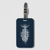 Glitch Pixel Witte Vis Bagagelabel (Voorkant (verticaal))
