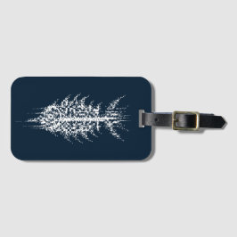 Glitch Pixel Witte Vis Bagagelabel
