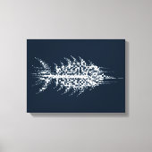 Glitch Pixel Witte Vis Muurkunst Canvas Afdruk (Voorkant)
