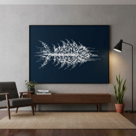 Glitch Pixel Witte Vis Muurkunst Canvas Afdruk