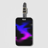 Glitch plasma zwart bagagelabel (Voorkant (verticaal))