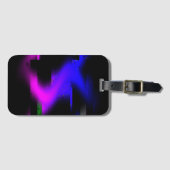 Glitch plasma zwart bagagelabel (Voorkant (horizontaal))
