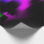 Glitch plasma zwart cadeaupapier (Hoek)