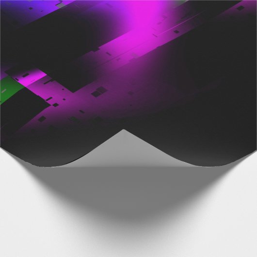 Glitch plasma zwart cadeaupapier (Hoek)