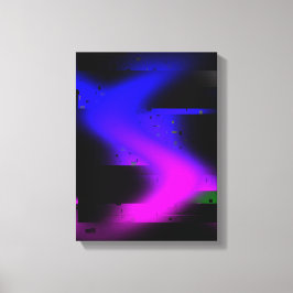 Glitch plasma zwart canvas afdruk