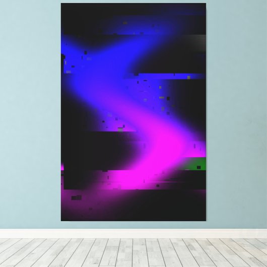 Glitch plasma zwart canvas afdruk (Insitu (Houten vloer))
