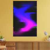 Glitch plasma zwart canvas afdruk (Insitu (Woonkamer))
