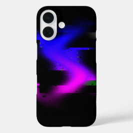 Glitch plasma zwart iPhone 16 hoesje