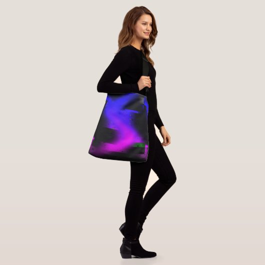 Glitch plasma zwart crossbody tas (Op model)