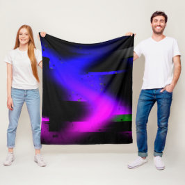 Glitch plasma zwart fleece deken