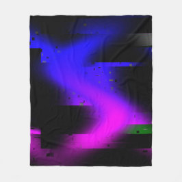 Glitch plasma zwart fleece deken