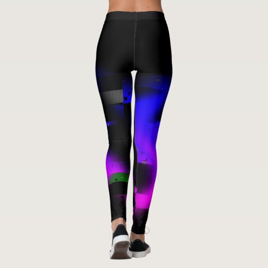 Glitch plasma zwart leggings (Achterkant)