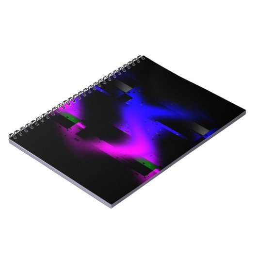 Glitch plasma zwart notitieboek (Linkerzijde)