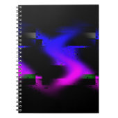 Glitch plasma zwart notitieboek (Voorkant)